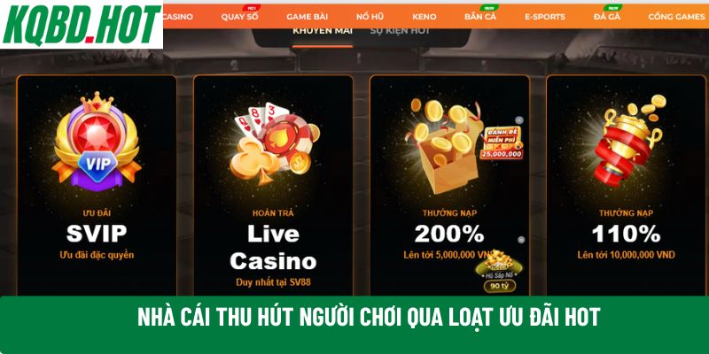 Nhà cái thu hút người chơi qua loạt ưu đãi hot