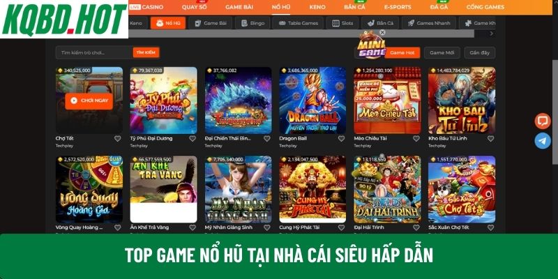 Top game nổ hũ tại nhà cái siêu hấp dẫn